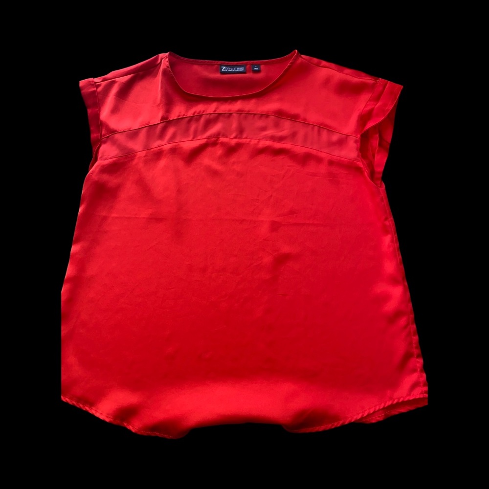 NEW YORK & CO (7th Avenue) red satin top large woman’s